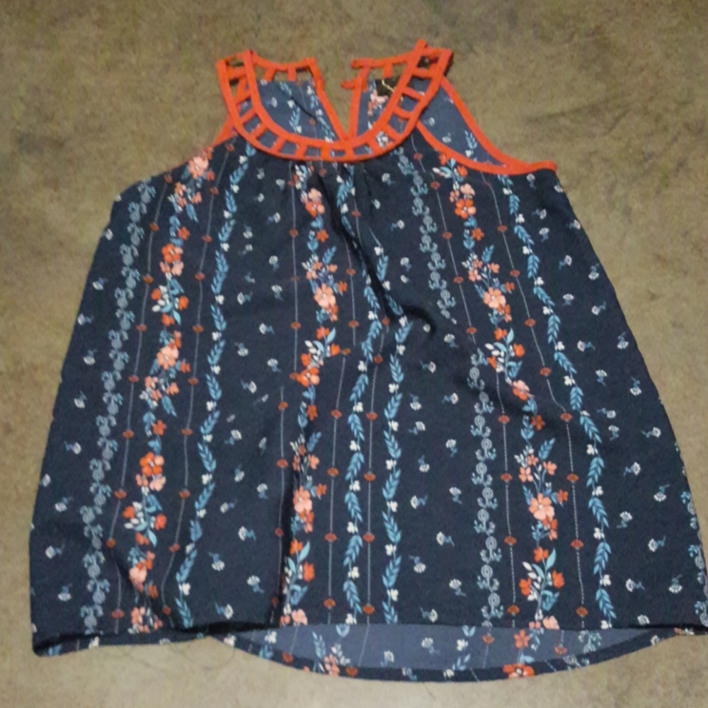 Blue/red blouse